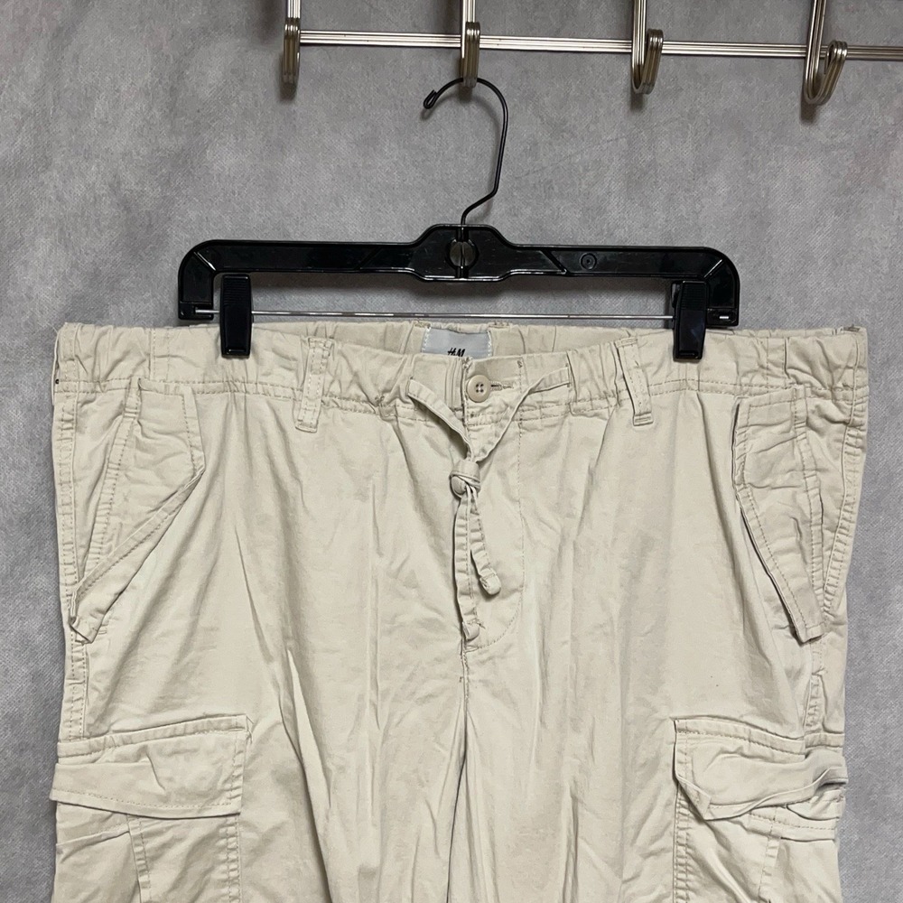 H&M Pants Men XL Regular Fit Cargo Jogger Elastic Waist Twill Drawstring W40x29L
